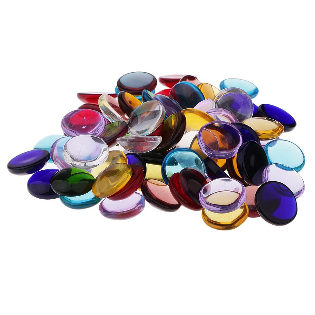 100g Round Shape Clear Glass Mosaic Tiles for Making Kids Crafts 15mm
