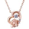 Cinnamoroll Dancing Stone Necklace Open Heart Pendant Pink Gold Women