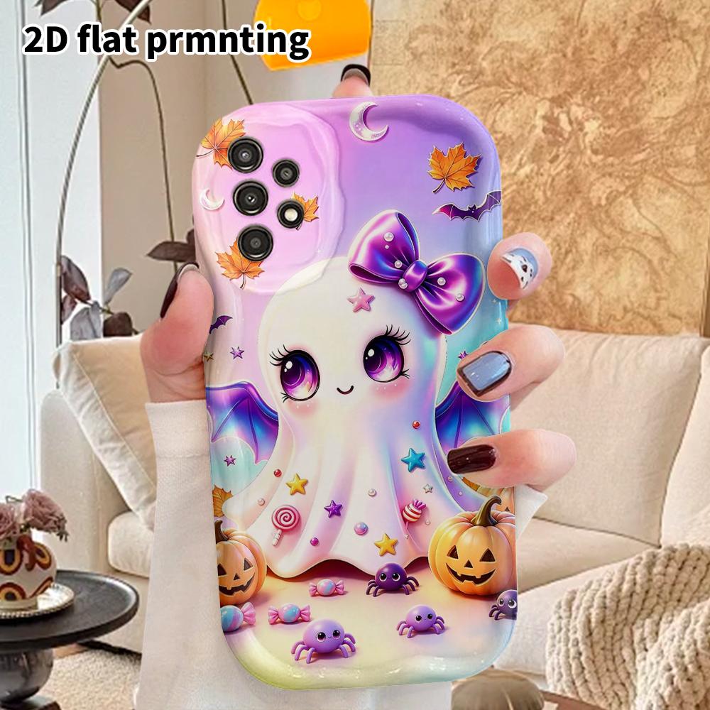 Phone Case: 2D Flat Samsung Galaxy A34 A35 M05 M06 S20 S22 S21 FE Plus 5G Protective Case, Couple Style, Gradient Background, Christmas and Halloween 