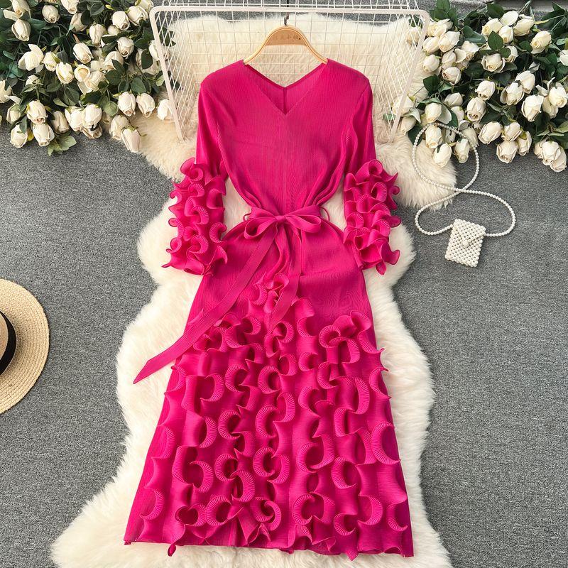 Design Three-Dimensional Ruffles Niche Style Exquisite Dress