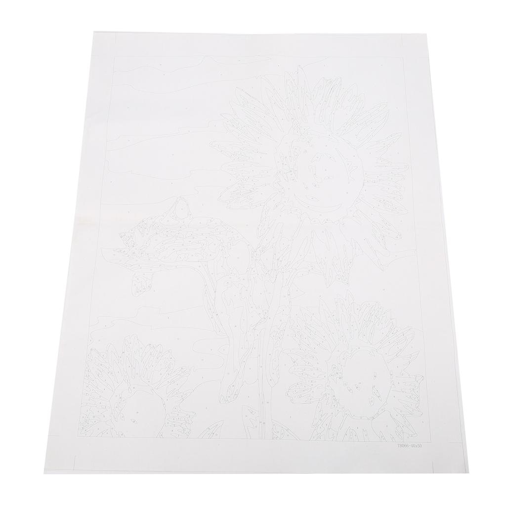 DIY Sunflower Paint By Number Kit 40x50cm Without Frame for Home Office Restaurant Hotel Decoration