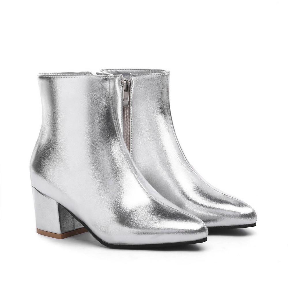 Autumn & Winter New Style Women's Ankle Boots - Pointed-Toe Side-Zip Warm Chunky-Heel Slimming Versatile&Minimalist Boots