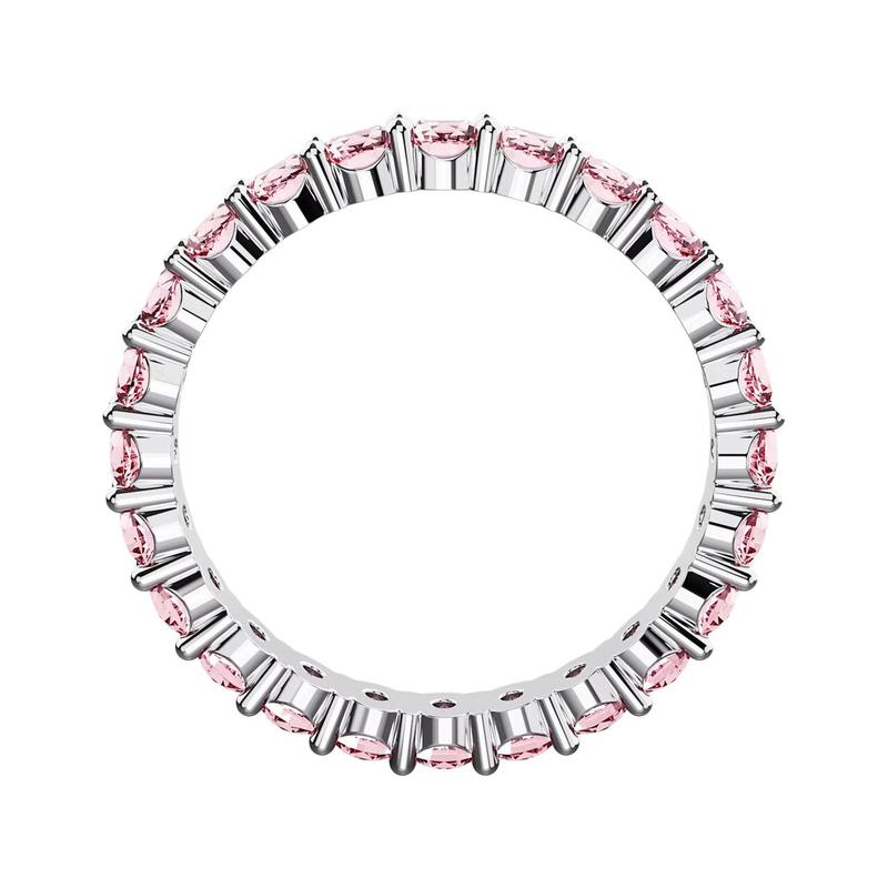 Swarovski Matrix Original Design Metal Ring for Men and Women, Couple Model, Pink 5658854