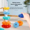 [J] 1 Set Montessori Rotating Rainbow Tower Baby Stacking Toys Children Develop Motor Skills Game Spinning Stacking Toy Gifts