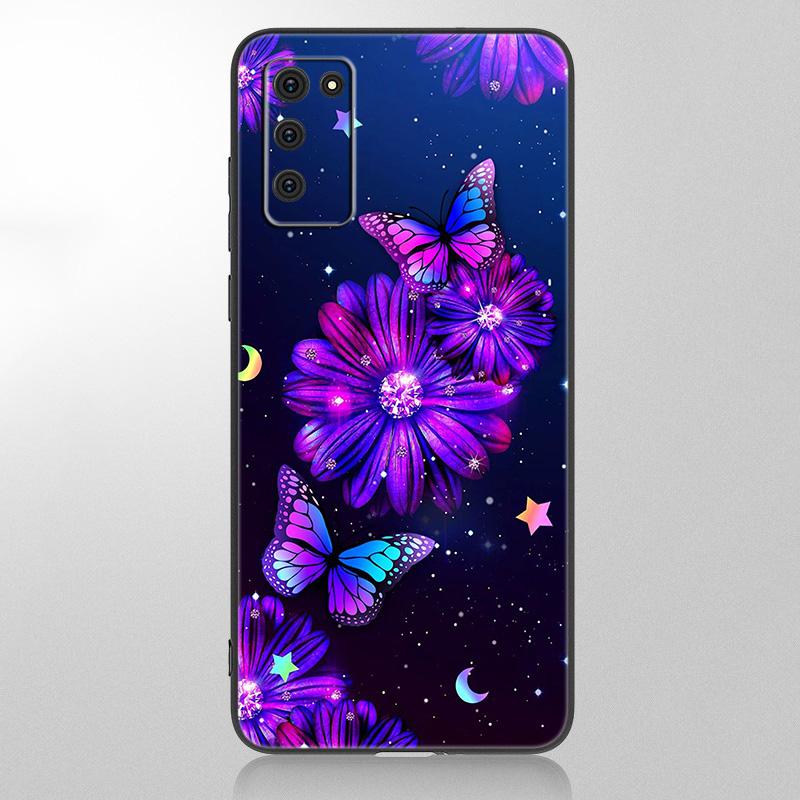 Husă frumoasă pentru telefon Fluture pentru Samsung Galaxy A12 A02S A22 A32 A52 A72 A71 A51 A41 A31 A21 A11 A50 A70 A10S A20S Husă neagră