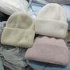 Winter Hats For Women Rabbit Fur Shiny Knitted Beanie Baggy Caps Korean Style Sweet Simple Bonnet Solid Color New
