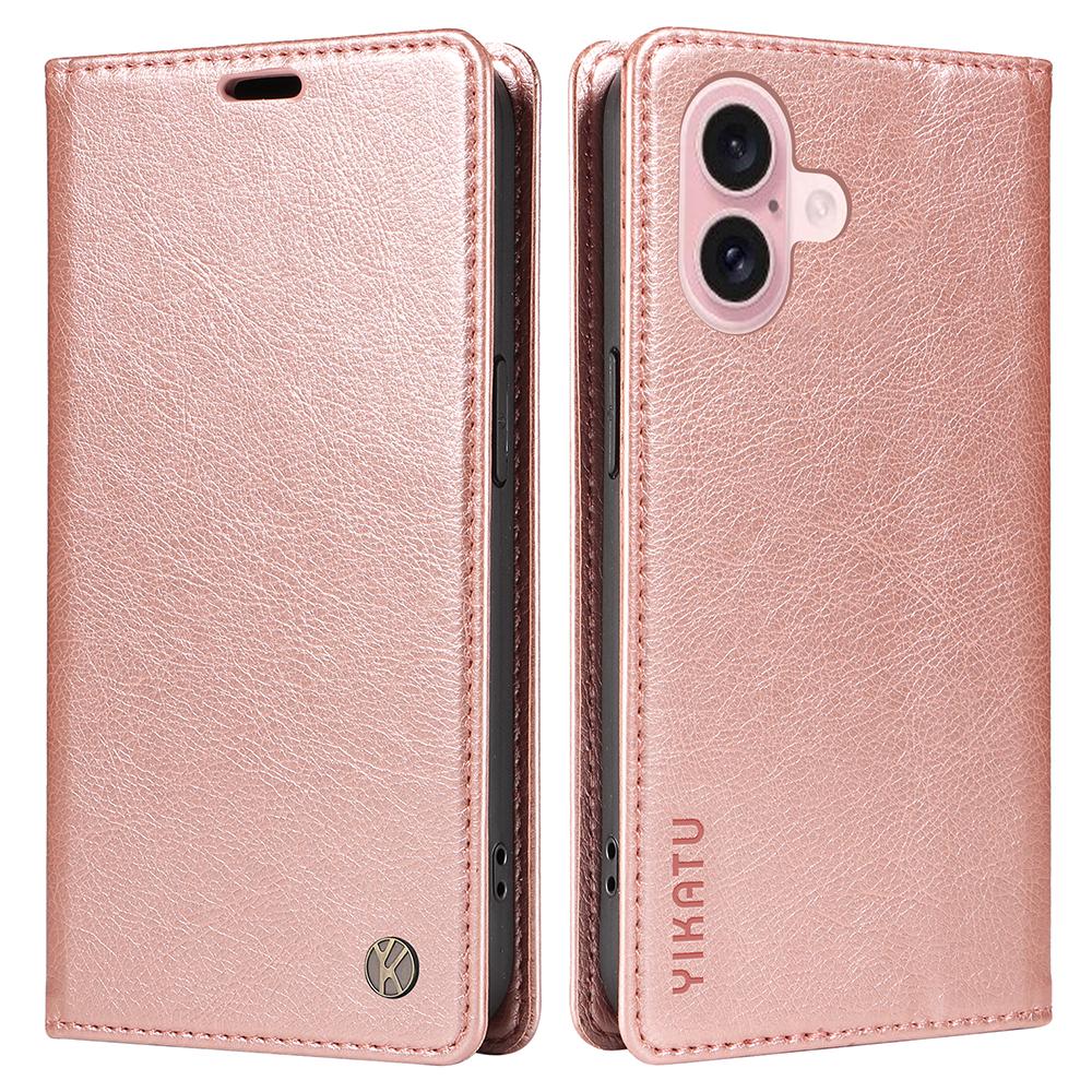 YIKATU YK-006 For iPhone 16 Wallet Case Scratch-Proof Leather Phone Cover
