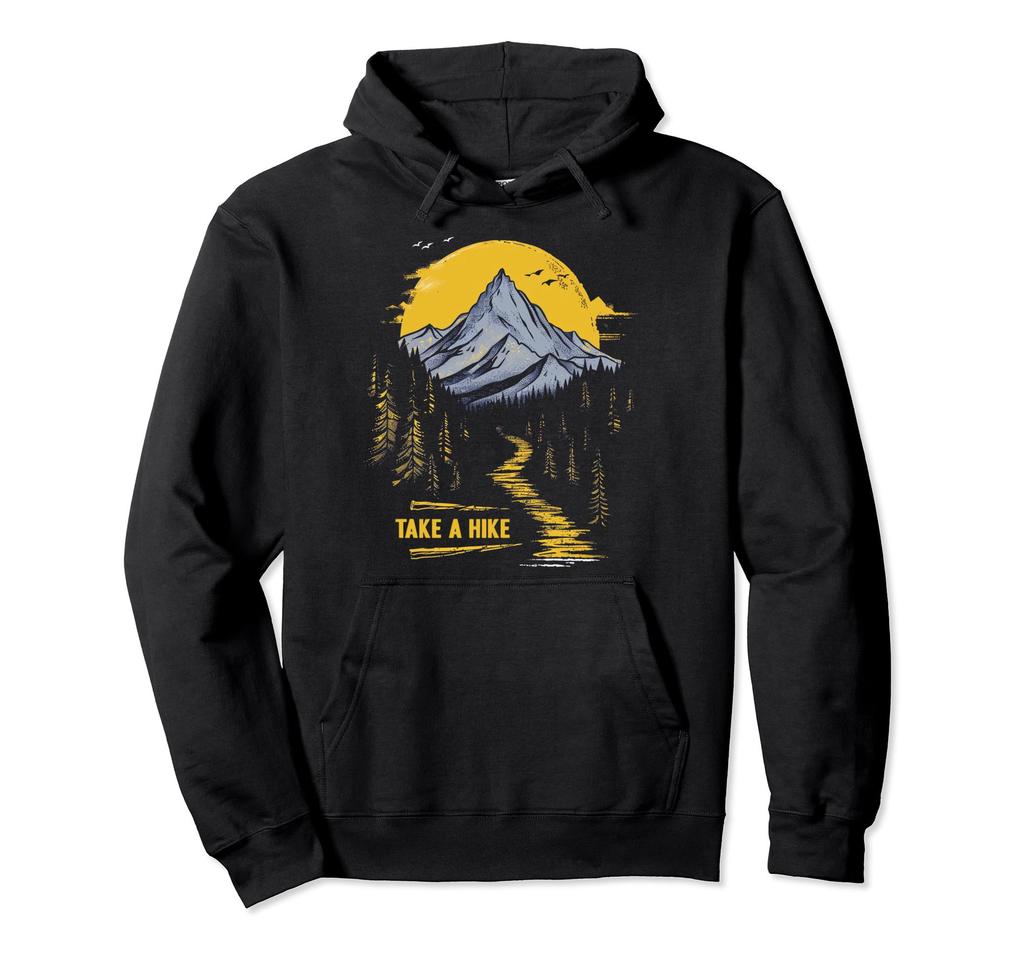 Take A Hike Mountain Sunset Design Nature Adventure Gift Hoodie