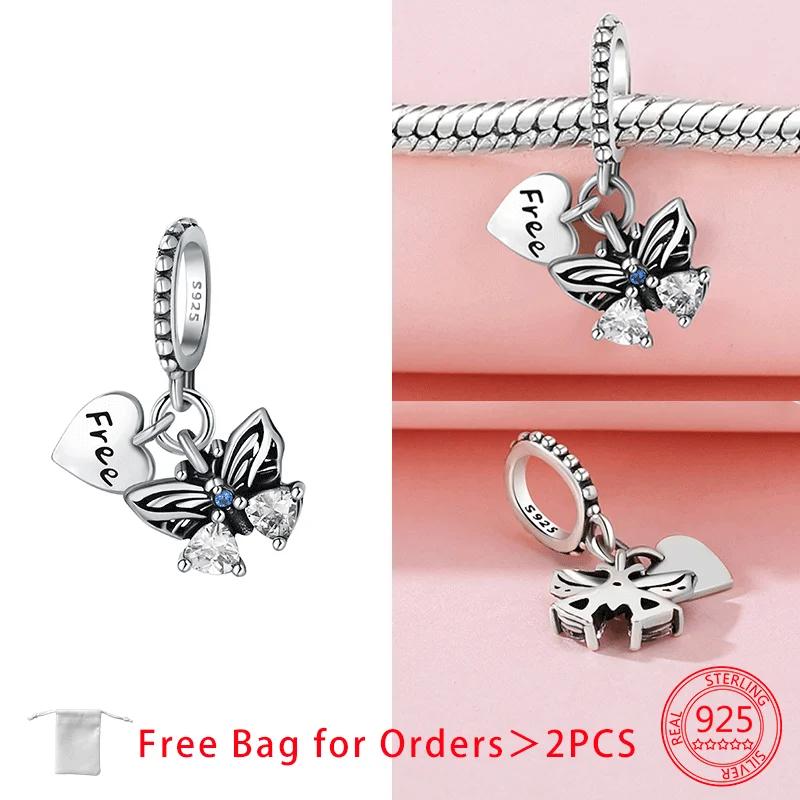 Original Charms Copper Red Butterfly Color Bowknot Beads Pendant Fit Diy Bracelet Necklace Jewelry Making Birthday Fine Gift