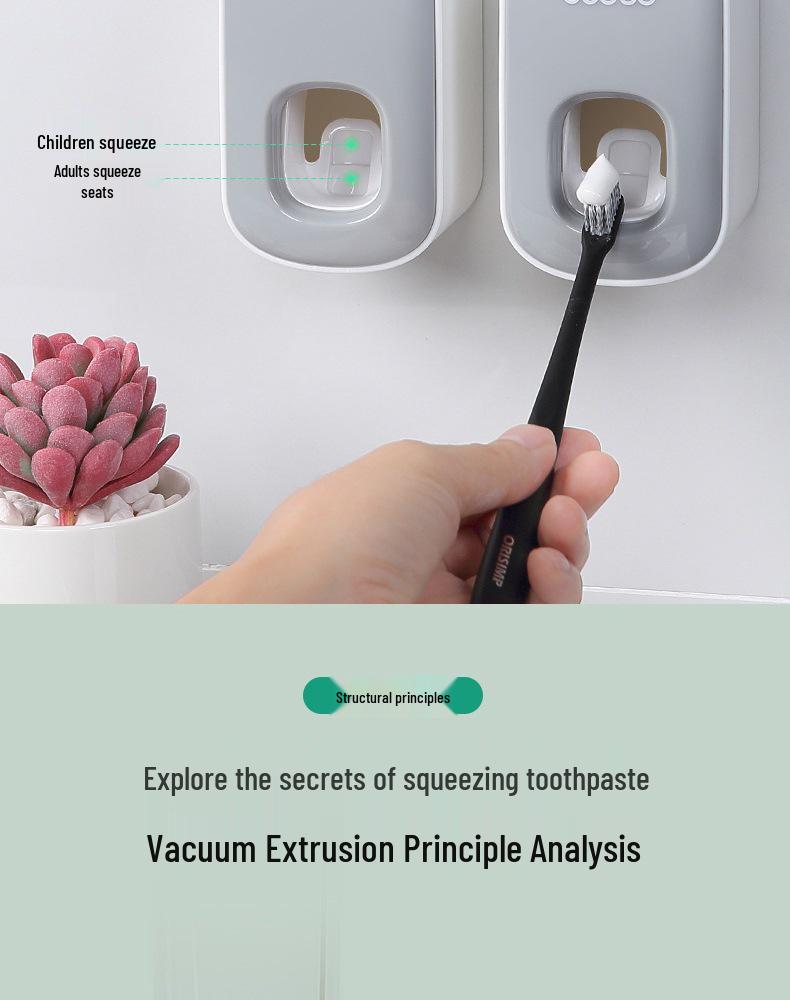 Yikoko Wall-Mounted Automatic Toothpaste Dispenser & Toothbrush Holder