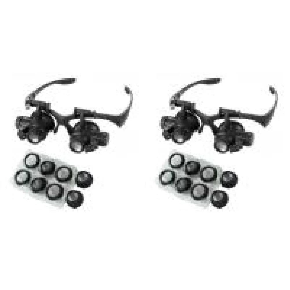 Professional Adjustable Head Band Eyeglasses LED Magnifying Headband Head Wearing Magnifier Glasses 10X/15X/20X/25X Magnifier