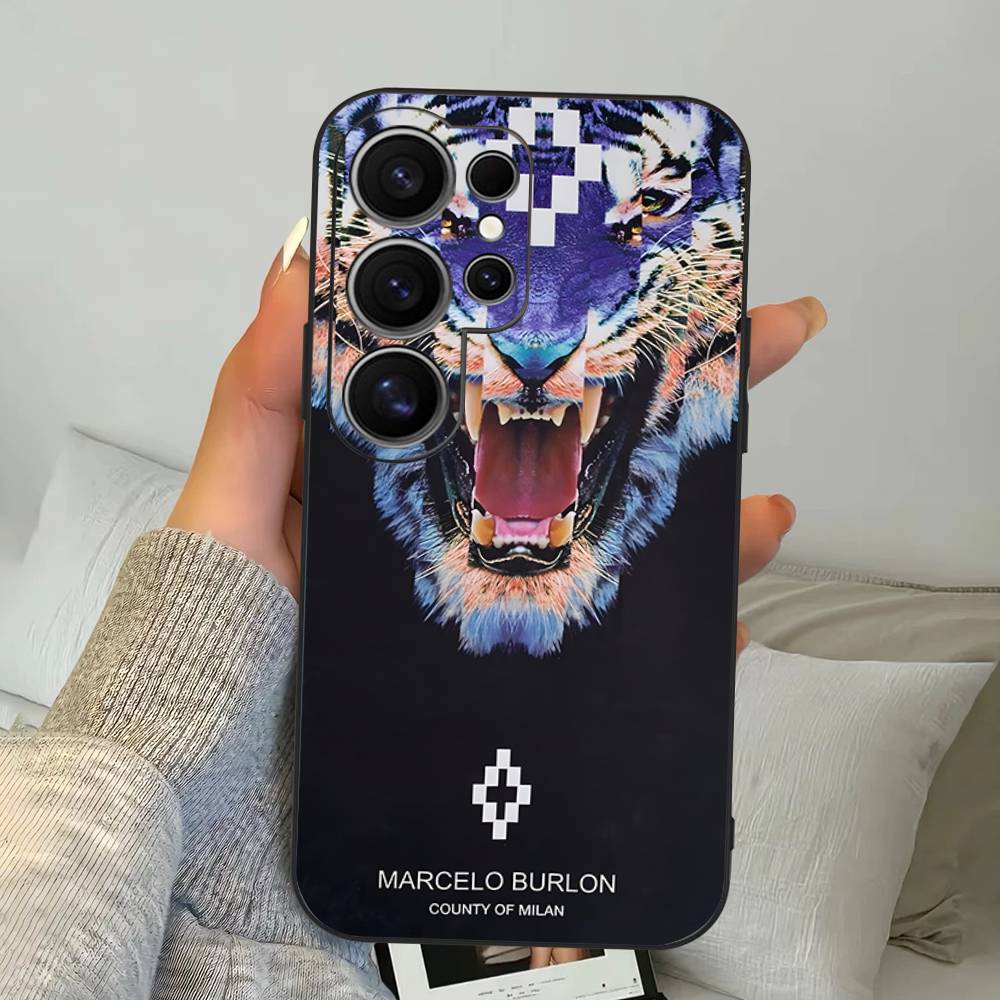 M-MARCELO B-BURLON Phone Case For Samsung S 24 Fe 25 Ultra Plus 20 Lite 21 30 22 23 24 22 Ultra 5G Fundas