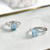 Original Designer Aquamarine Gemstone Rings For Women Light Luxury And Exquisite Fresh Translucent Blue Couple Ring Fine Jewelry