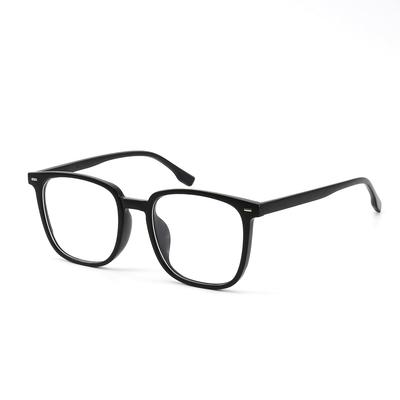 Unisex Black Frame Anti-Blue Light Glasses with Slimming Flat Lenses