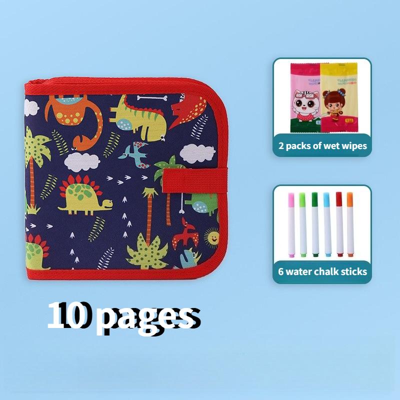 Löschbares Kritzelbuch für Kinder, Kleinkindspielzeug, wiederverwendbare Zeichenblöcke mit 12 Aquarellstiften, Vorschulspielzeug, Reise-Schreib-Malset