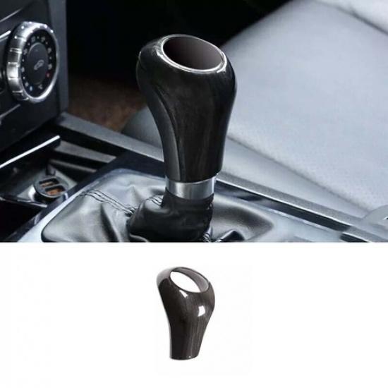Wood Grain Gear Shift Knob Cover Car Central Console For Benz GLK 2013-15 Black
