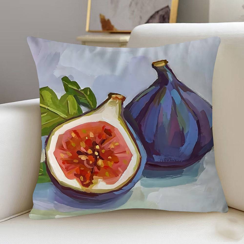 

Мультяшный узор с фруктами Персонализированная картинка Текст Домашние декоративные подушки Бытовые подарки 45x45см 12x12Inch