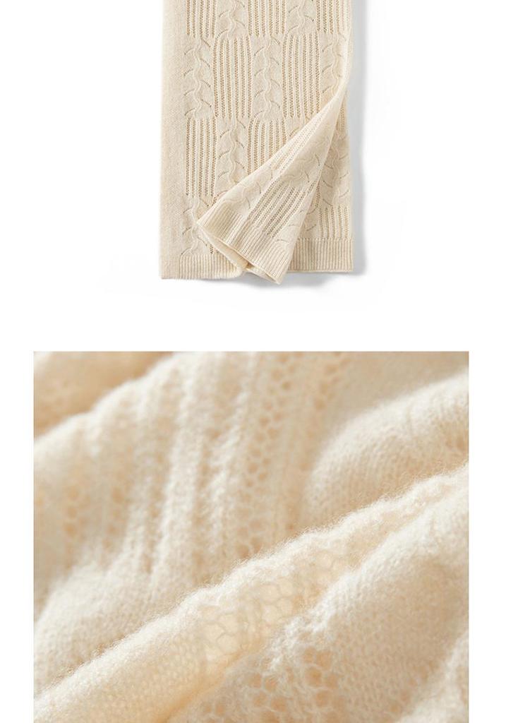 Women's Ethnic Style Cashmere Shawl-Scarf: 2-in-1 Fashionable Hollow Jacquard Cape
