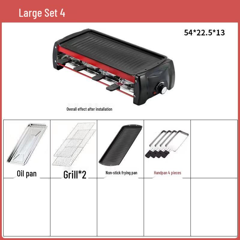 Smokeless Electric BBQ Grill & Roaster - Double Layer Griddle, Grill Pan, and Charcoal Rack