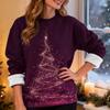 Women's Casual Fashion Round Neck Plus Velvet Thickened Christmas Print Sweatshirt