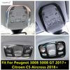 Roof Reading Lights Lamps Cover Trim For Peugeot 3008 5008 GT 2017 -  / Citroen C5 Aircross 2018 - 2024 Accessories Interior