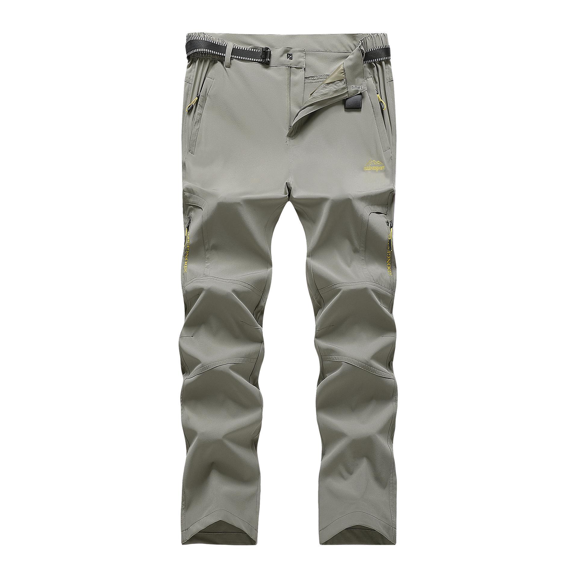 Мужские летние ультратонкие быстросохнущие водонепроницаемые дышащие брюки L светло-серый