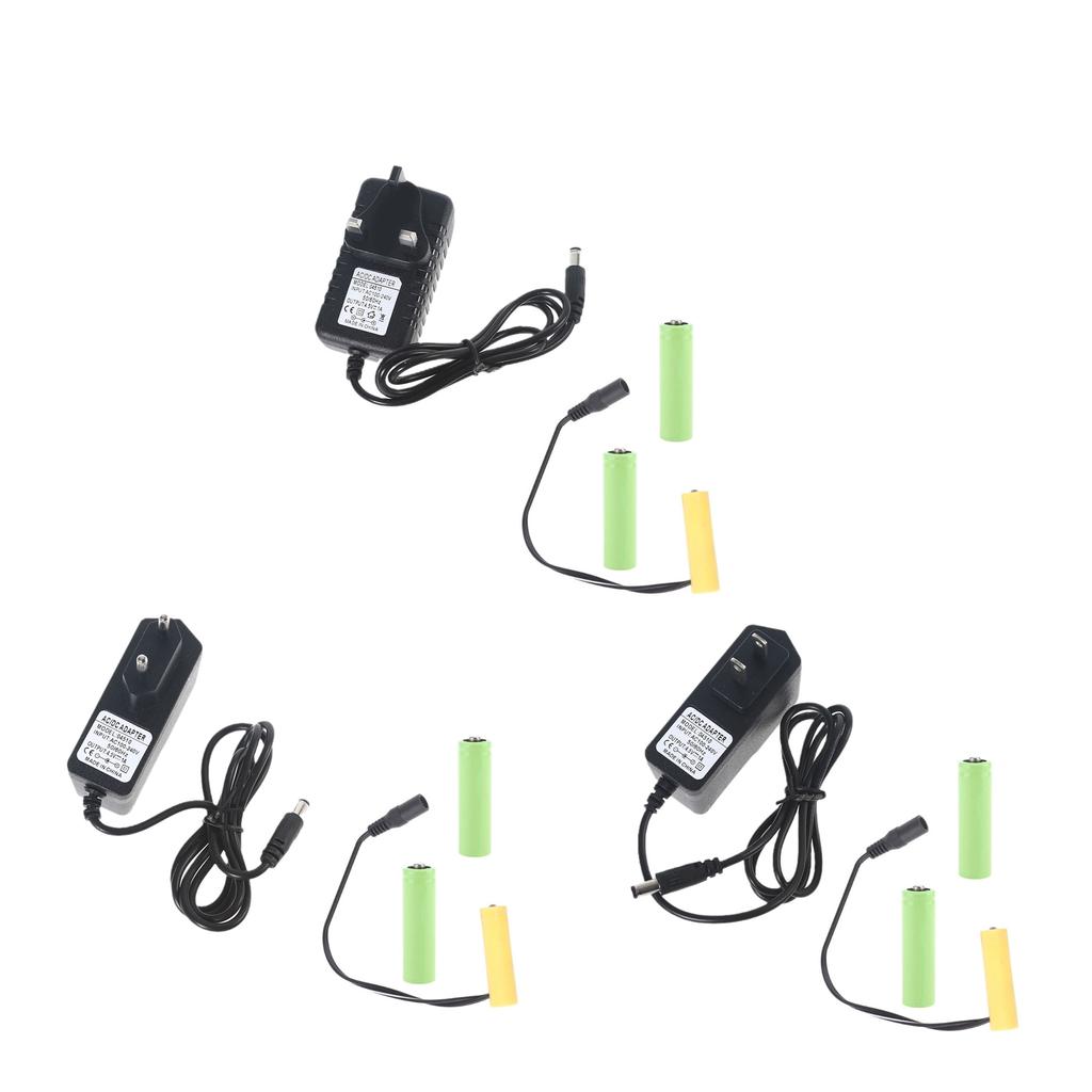 AA Battery Eliminators Cable with Power Supply Adapter 4.5V1A Dummy Battery Output Repalce 3pcs 1.5V AA/LR6