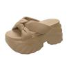 Fashion 9CM Design Platform Slippers 2025 Women Summer Wear Fashion New Style Increase Sandals Casual Muffin Flip-flops Beach Shoes