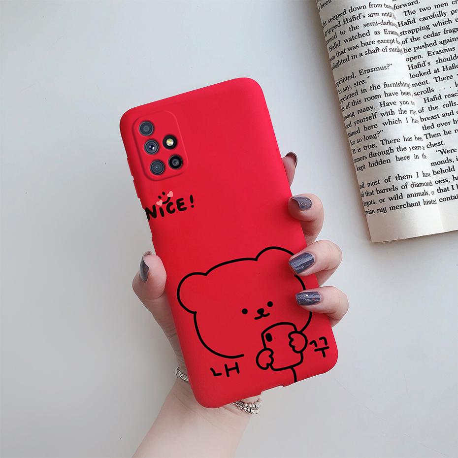 Case For Samsung Galaxy M51 Phone Case Cute Cat Cartoon Soft Touch Silicone Cover For Samsung M51 M 51 M515 SM-M515F Case Funda