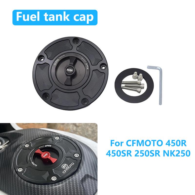 For CFMOTO 450R 450SR 250SR NK250 450R SR 250 SR - Motorcycle Accessories CNC Aluminum Motorcycle Gas Tank Cap Cover