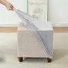 New Velvet Ottoman Cover Elastic Dustproof Footrest Slipcovers Solid Color Square Furniture Protector