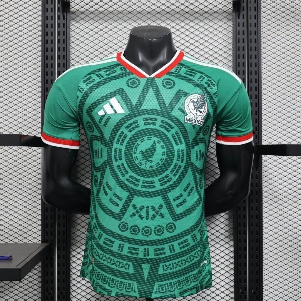 Mexico 2026 World Cup Soccer Jersey Home & Away Set – Retro 1998 Green & White Gray Geometric
