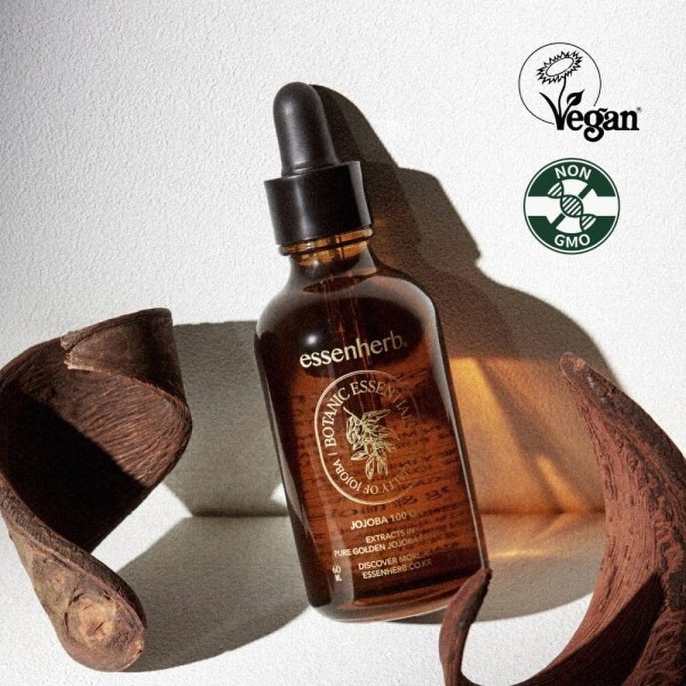 ESSEN HERB Jojoba 100 Öl 60ml 2 Stück/Hautberuhigendes Öl/Feuchtigkeitsspendendes Öl/