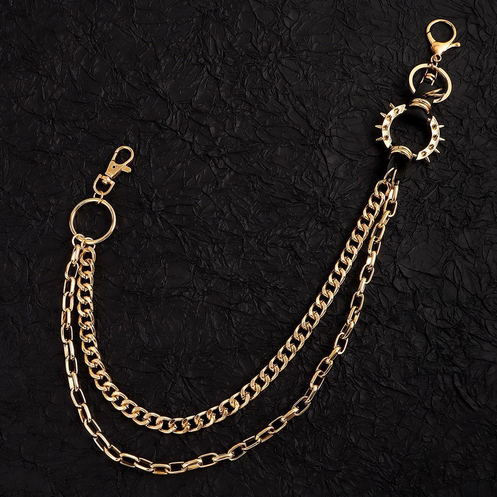 HipHop Layered Waist Chain Harajuku Gothic Keychains Pendant Pant Chain  for Egirl eBoy