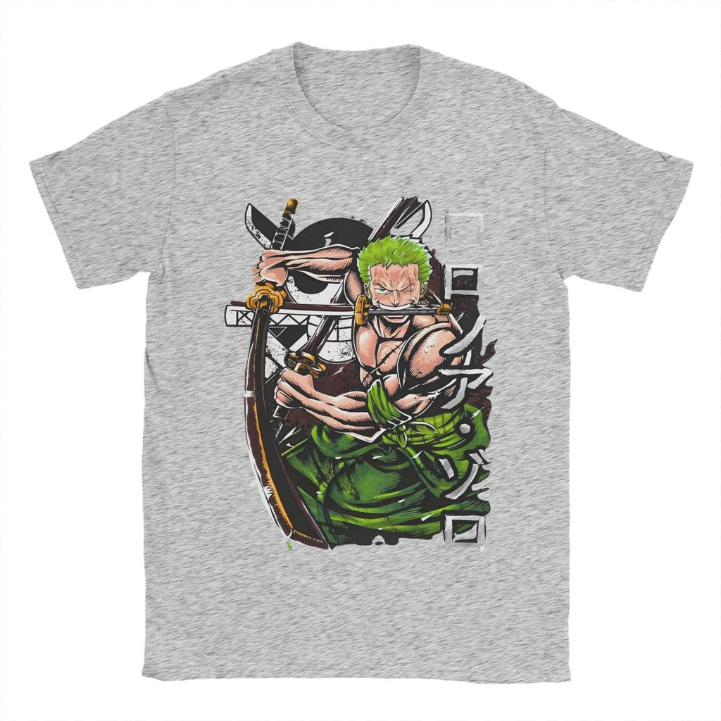 Unisexs Zoro T Shirt Ones Pieces Pure Cotton Clothing Vintage Short Sleeve Crew Neck Tee Shirt Plus Size Tshirt