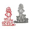 Girl Dog Metal Cutting Dies Stencils DIY Scrapbooking Album Paper Card Template Mold Embossing Craft Decoration