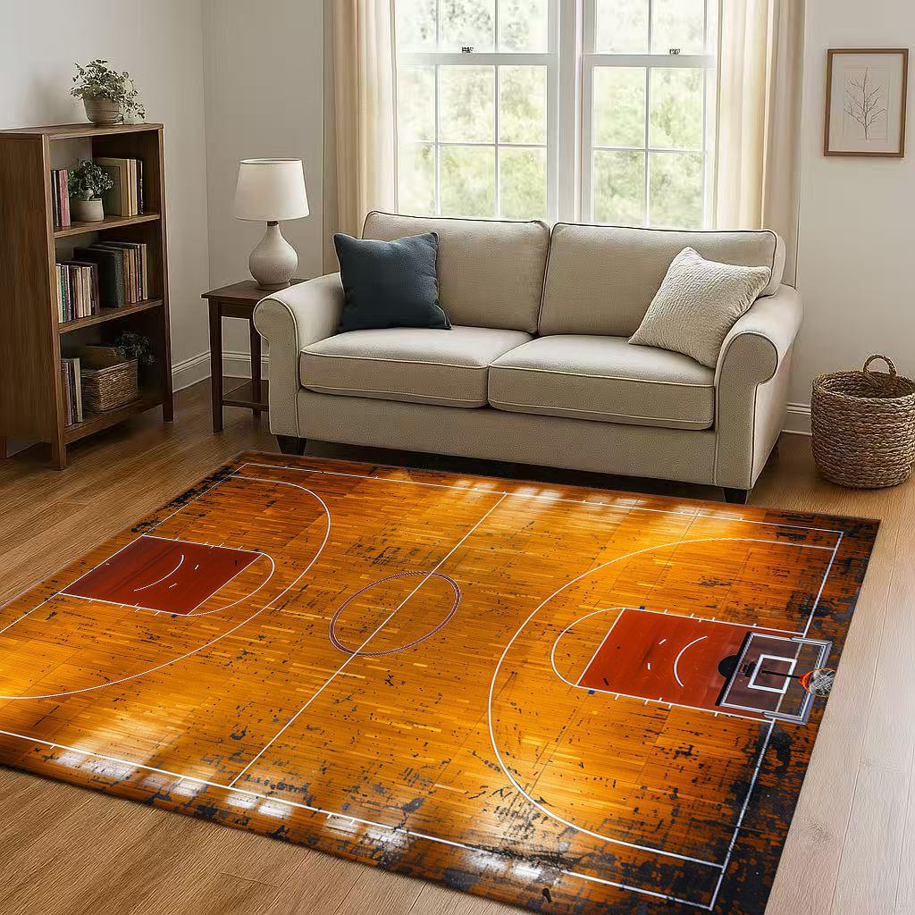 27 Style Basketball Court Art Living Room Non Slip Area Rug Soft Carpet for Bedroom Playroom Sofa,Easy Clean Home Decor Doormat