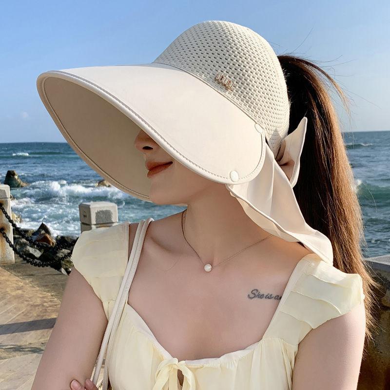 

Cotton Sun Hat For Women With Wide Brim Foldable Uv Protective Outdoor Fashion Accessory бежевый