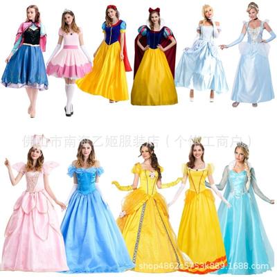 Halloween Sneeuwwitje Sissy Mary Prinses Frozen Karakter Assepoester Uniform Lange Avondjurk