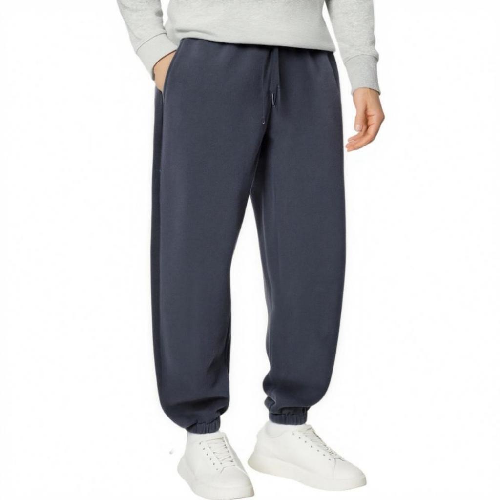 Men's Solid-color Casual Double-sided Fleece Warm Drawstring Pants
