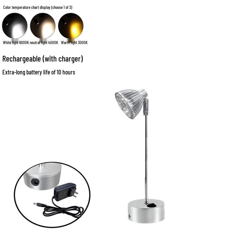 LED Batteriebetriebener Schmuckstrahler für Straßenstände und Schreibtische - Kabelloses Laden