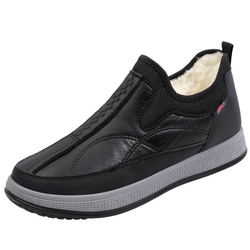 Home Winter New Men's Cotton Shoes Fleece Thickened Men's Shoes Non-Slip Wear-resistant Snow Boots