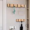 3&5 Hooks Hallway Hangers Luxury Creative Wooden Invisible Door Row Hook Foldable Clothes Bag Key Hanging Hook White Color