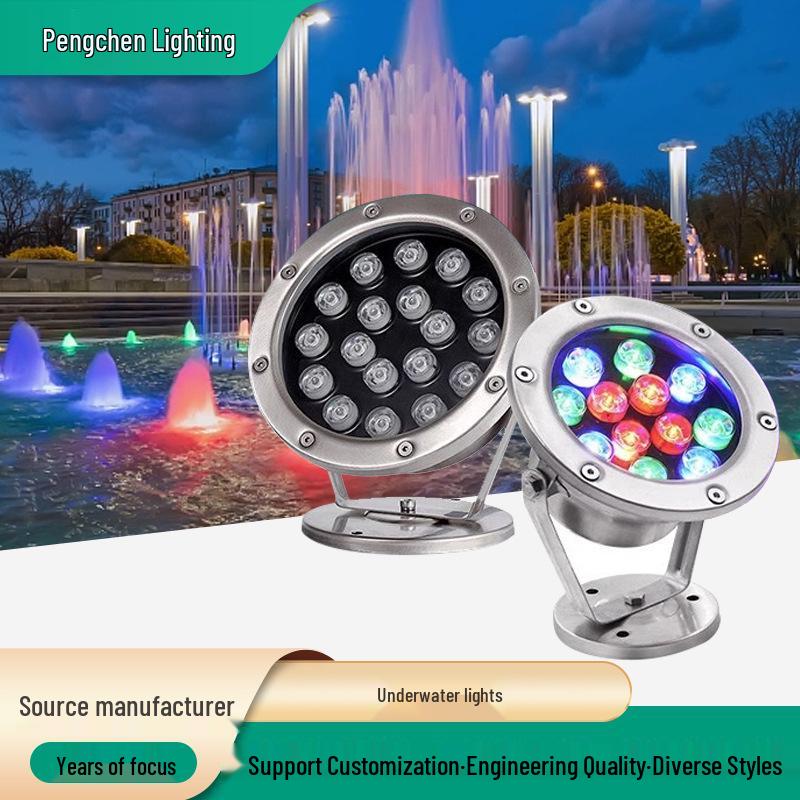 

Разноцветный светодиодный подводный светильник из нержавеющей стали для бассейнов, аквариумов и наружных ландшафтов 3W