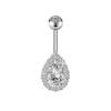 Rhinestone Zircon Navel Ring Stainless Steel Body Piercing Jewelry Fashion Belly Button Ring  Gift