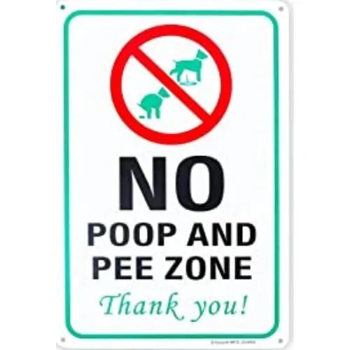 Cartello "Si prega di essere rispettosi" Cartello "Vietato sporcare o urinare per cani" per GiardinoSolo latta senza accessori