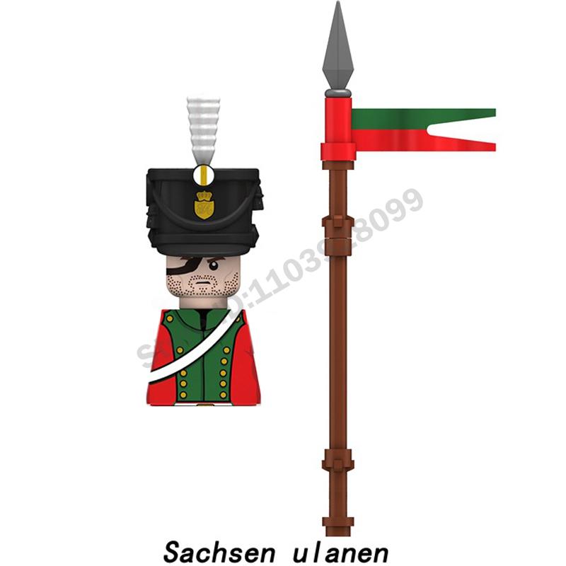 Middle Ages Military Napoleonic Wars Figures Building Block British French Prussia Infantry Knight General Duke Characters Brick