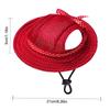 Breathable Dogs Sun Hats Round Brim Dog Visor Hat Outdoor Breathable Sun Protection With Ear Holes Mesh Sun With Adjustable Chin