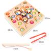 Educational Magnetic Fishing Game 2-in-1 Match And Clip Beads Color Recognition Wooden Toy for Children's Early Learning
