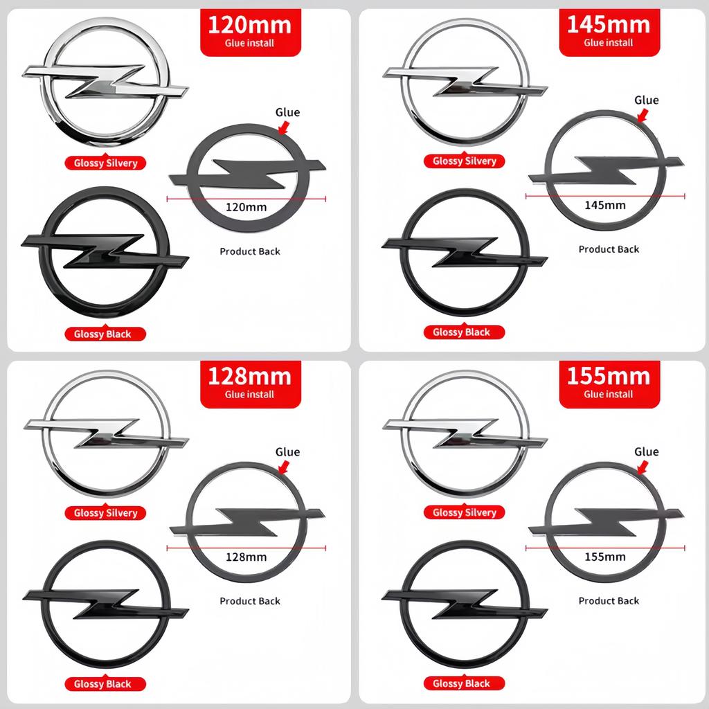 1 Stück 3D ABS Auto Frontgrill Haube Motorhaube Emblem Heckklappe Stoßstange Abzeichen Logo Aufkleber für Opel Astra Zafira Insignia Corsa